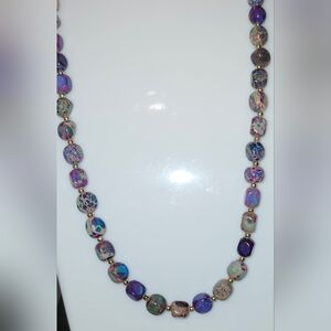 Purple & Blue Handcrafted Bohemian Multicolor Beaded Necklace